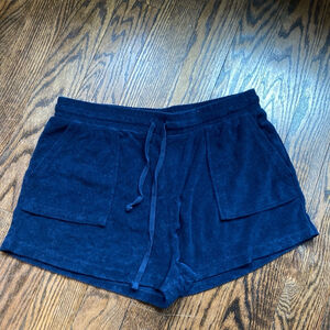 Women's ambiance terry cloth Shorts Size L Blue